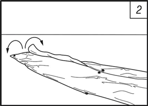 schematische Darstellung: Ausklappen mobiler Damm zum Hochwasserschutz