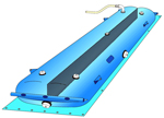 schematische Darstellung mobiler Hochwasserschutz